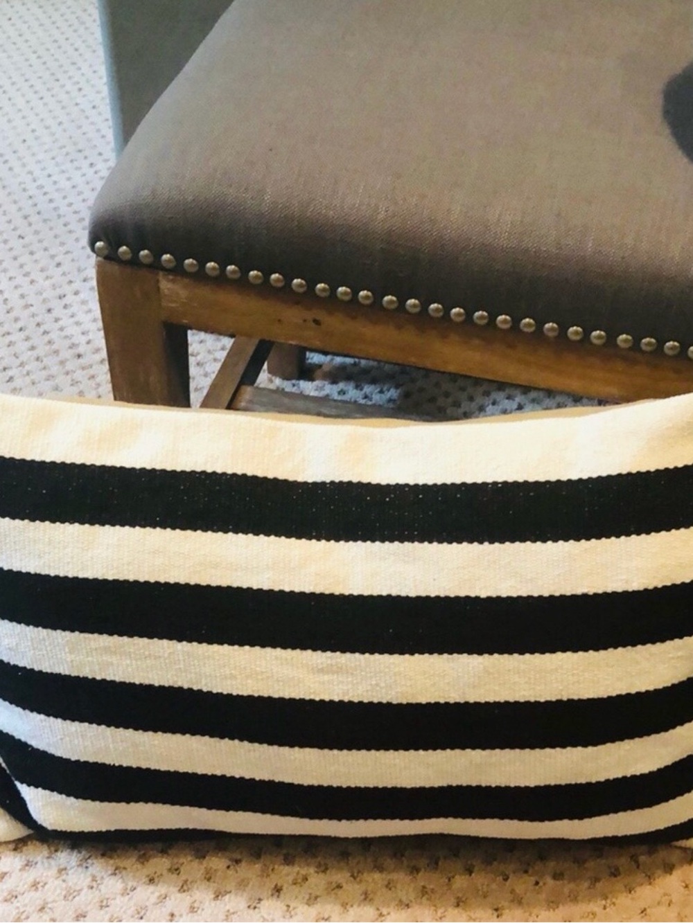 Potter Barn Striped Black and White Lumbar Pillow Civer